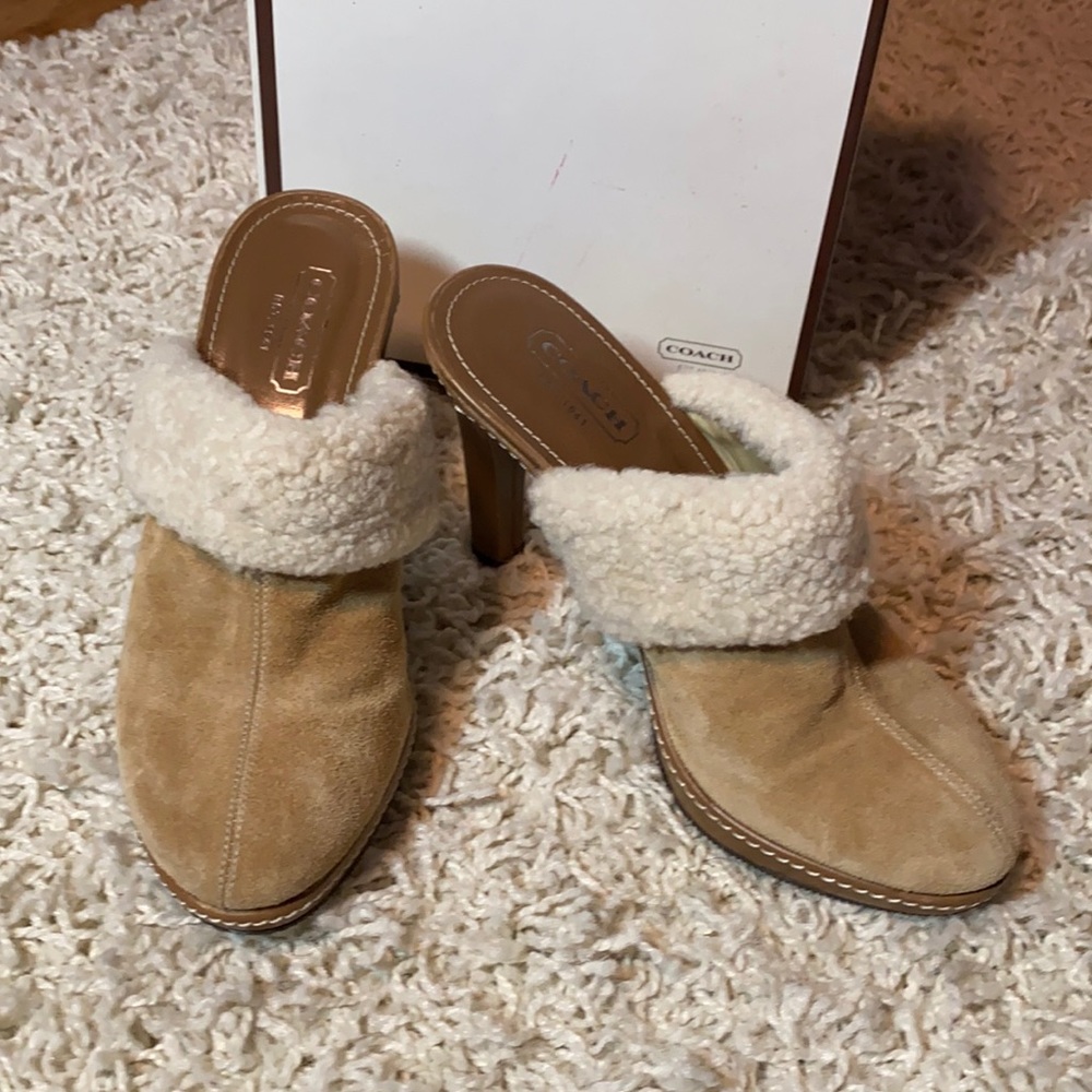Women’s Coach suede mules